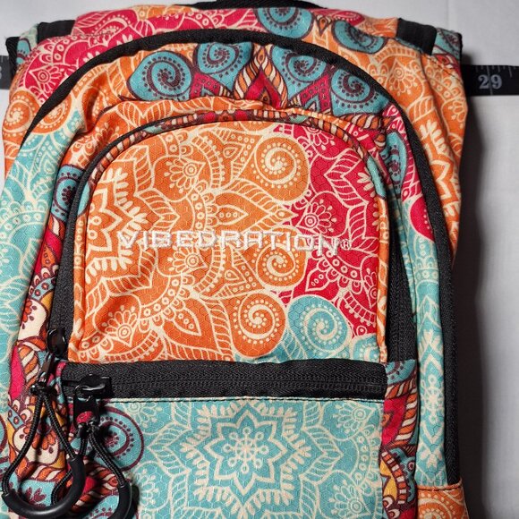 Vibedration Hydration Backpack w/o bladder  turquoise/orange pattern Used main image 8